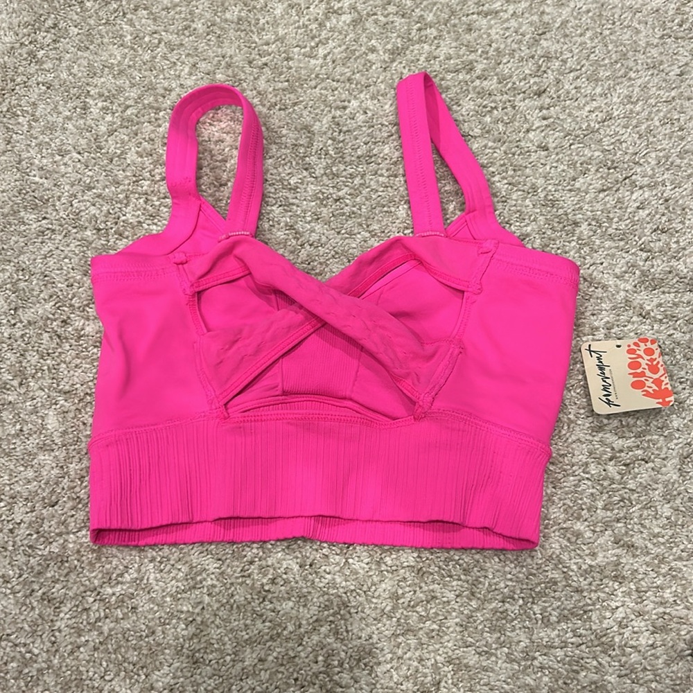 FP Movement NWT hot pink sports bra. XS. Criss cross back and straps - Picture 2 of 4